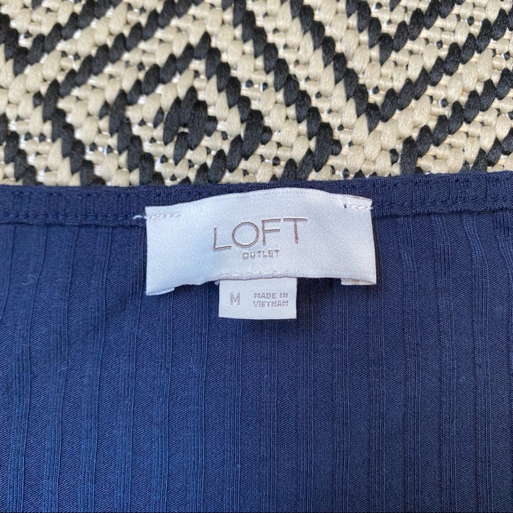 Loft Button Tie-Front Long Sleeve Top - Picture 4 of 5